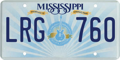 MS license plate LRG760