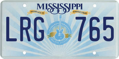 MS license plate LRG765