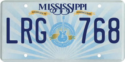 MS license plate LRG768