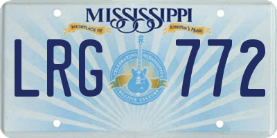 MS license plate LRG772