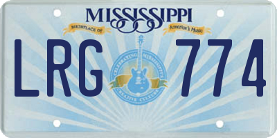 MS license plate LRG774