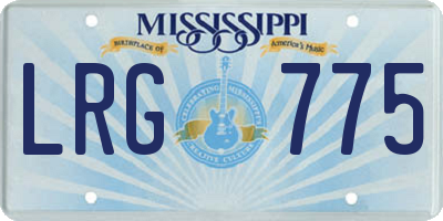 MS license plate LRG775
