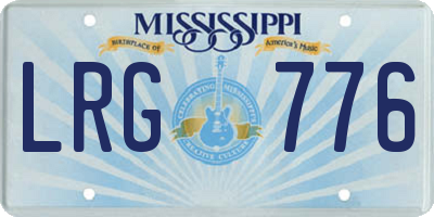 MS license plate LRG776