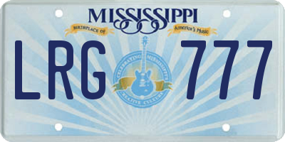MS license plate LRG777
