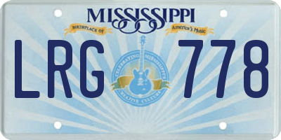 MS license plate LRG778