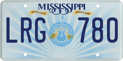 MS license plate LRG780