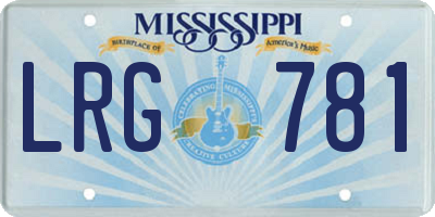 MS license plate LRG781