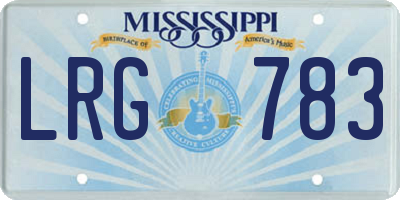 MS license plate LRG783