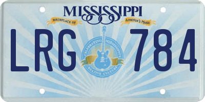 MS license plate LRG784