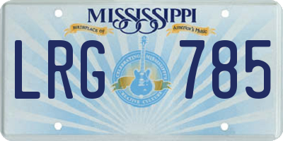 MS license plate LRG785