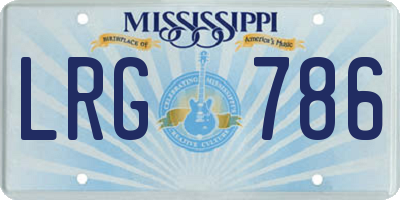 MS license plate LRG786