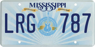 MS license plate LRG787