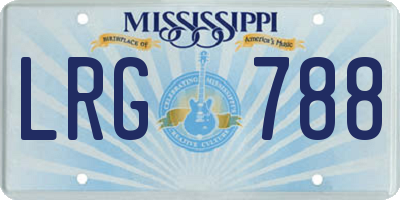 MS license plate LRG788