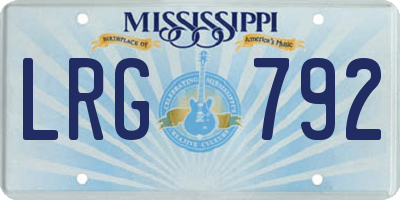 MS license plate LRG792