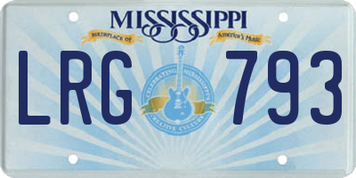 MS license plate LRG793