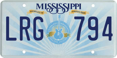 MS license plate LRG794