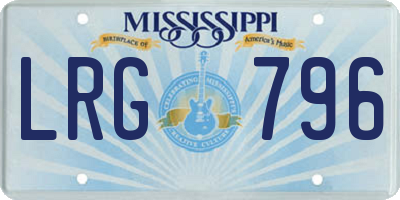 MS license plate LRG796