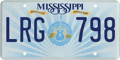 MS license plate LRG798