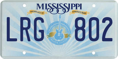 MS license plate LRG802
