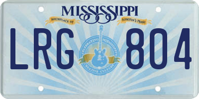 MS license plate LRG804