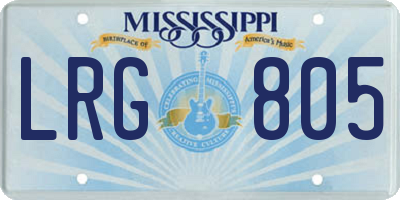 MS license plate LRG805