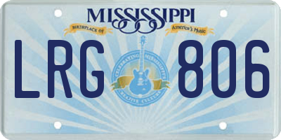 MS license plate LRG806