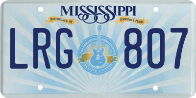 MS license plate LRG807