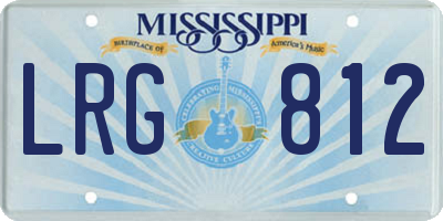 MS license plate LRG812