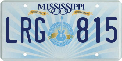 MS license plate LRG815