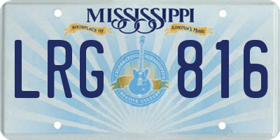 MS license plate LRG816