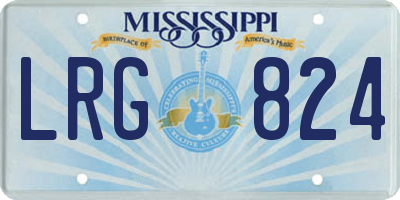 MS license plate LRG824