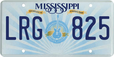 MS license plate LRG825