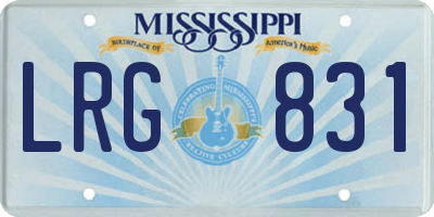 MS license plate LRG831