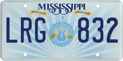 MS license plate LRG832