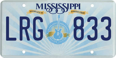 MS license plate LRG833