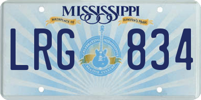 MS license plate LRG834