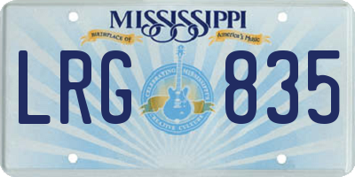 MS license plate LRG835