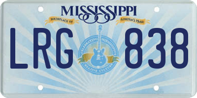 MS license plate LRG838