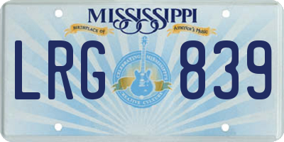 MS license plate LRG839