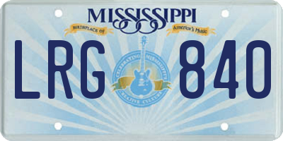 MS license plate LRG840