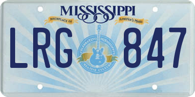 MS license plate LRG847