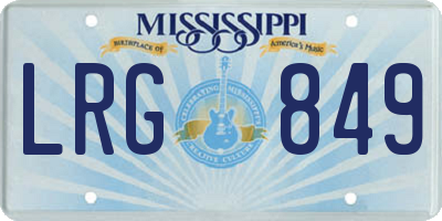 MS license plate LRG849