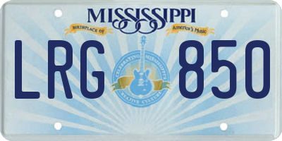 MS license plate LRG850