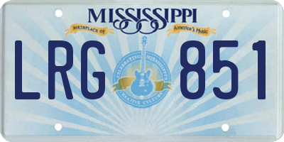 MS license plate LRG851