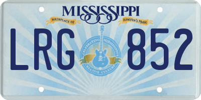 MS license plate LRG852