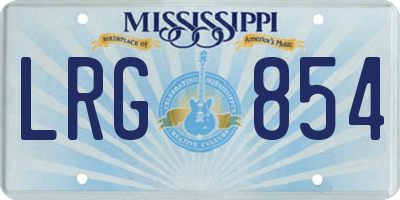 MS license plate LRG854