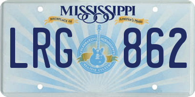 MS license plate LRG862