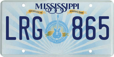 MS license plate LRG865