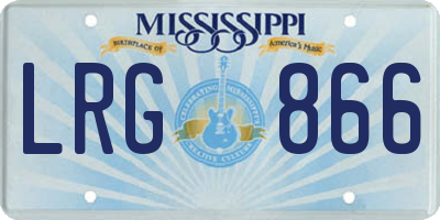 MS license plate LRG866