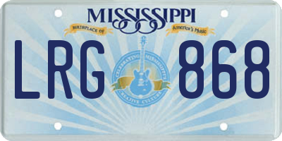 MS license plate LRG868